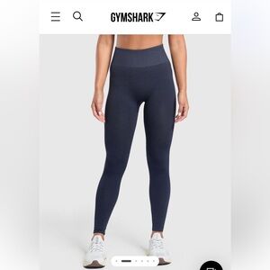 Gymshark seamless navy blue leggings, size medium. Worn once